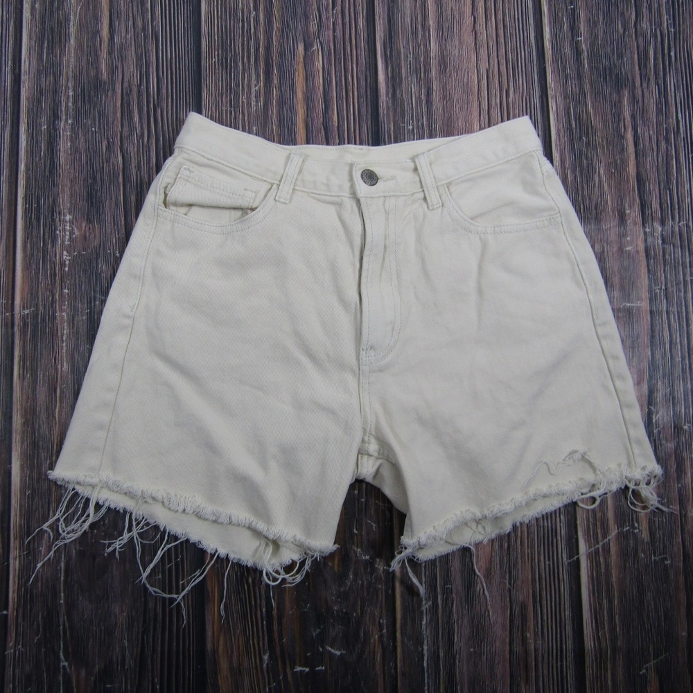 J. Galt Womens Medium‎ Beige Denim Cut Off Jean Shorts Frayed Hem Casual Summer